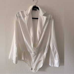 Zara Ivory/whire Blazer Bodysuit size small